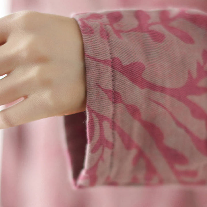 Chaqueta con estampado de hojas y Buddha Stones para mujer con bolsillos - image 12