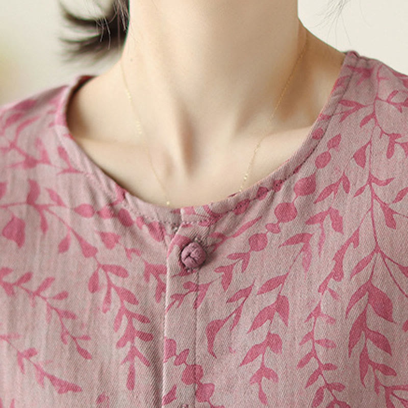 Chaqueta con estampado de hojas y Buddha Stones para mujer con bolsillos - image 11