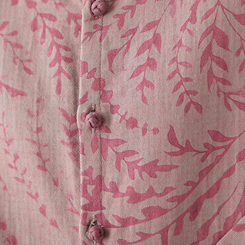 Chaqueta con estampado de hojas y Buddha Stones para mujer con bolsillos - image 17