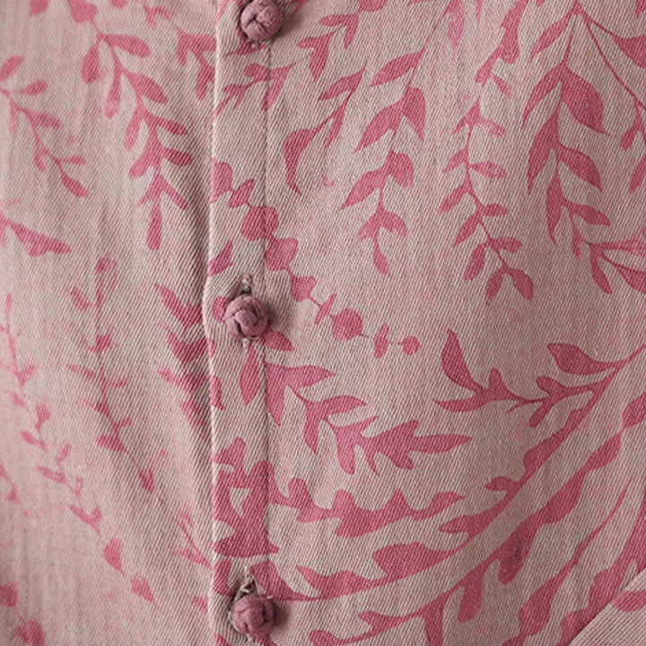 Chaqueta con estampado de hojas y Buddha Stones para mujer con bolsillos - image 17