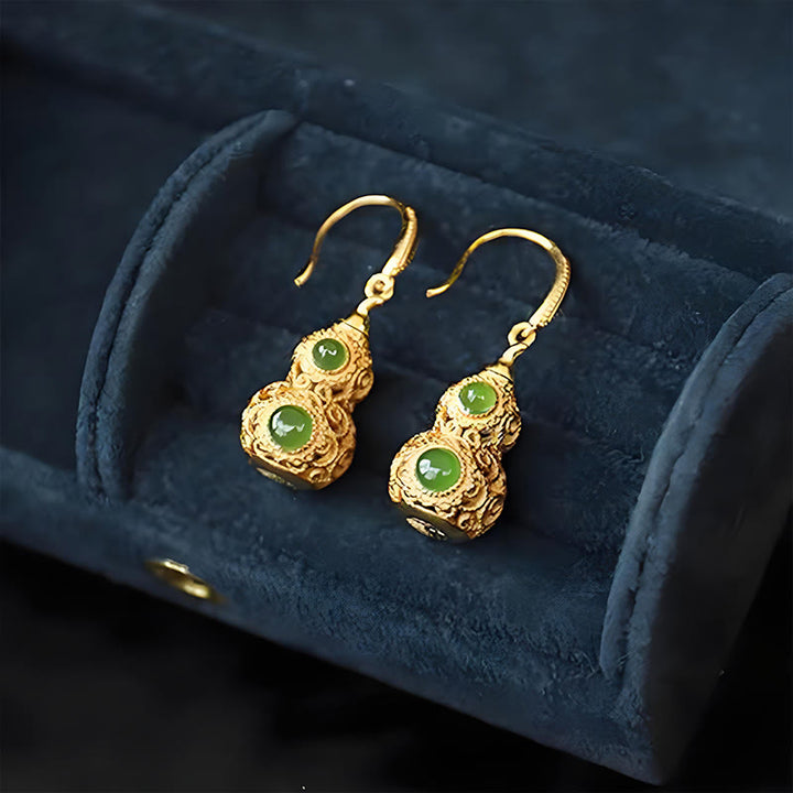 Pendientes de prosperidad con calabaza hueca de jade y Buddha Stones - image 9