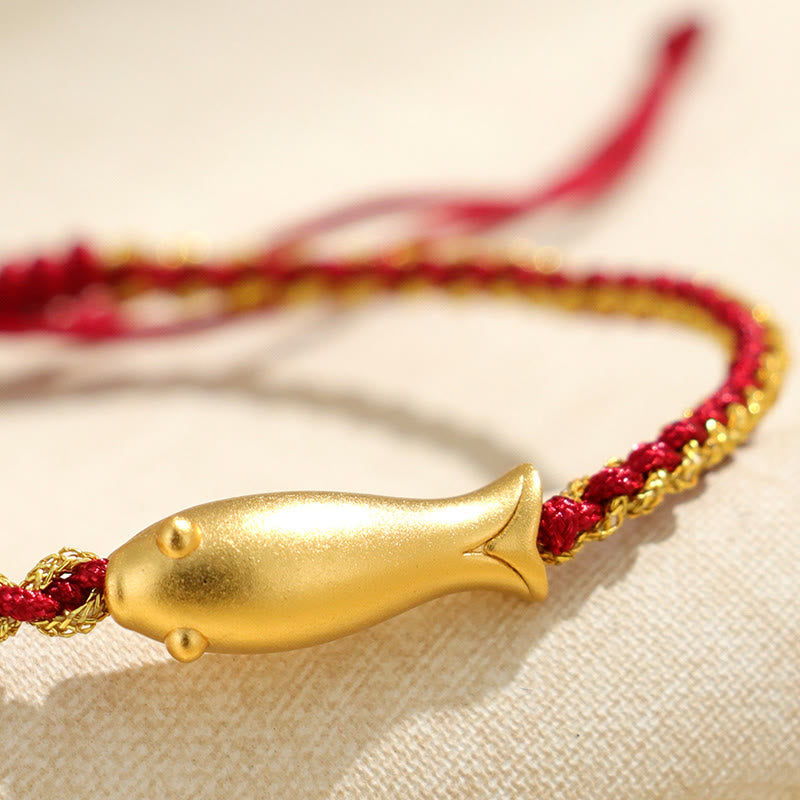 Pulsera de cuerda protectora con Buddha Stones en plata de ley 999 con peces koi de la suerte - image 12