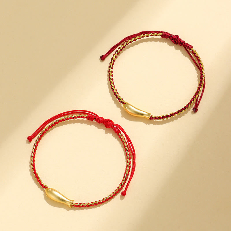 Pulsera de cuerda protectora con Buddha Stones en plata de ley 999 con peces koi de la suerte - image 16