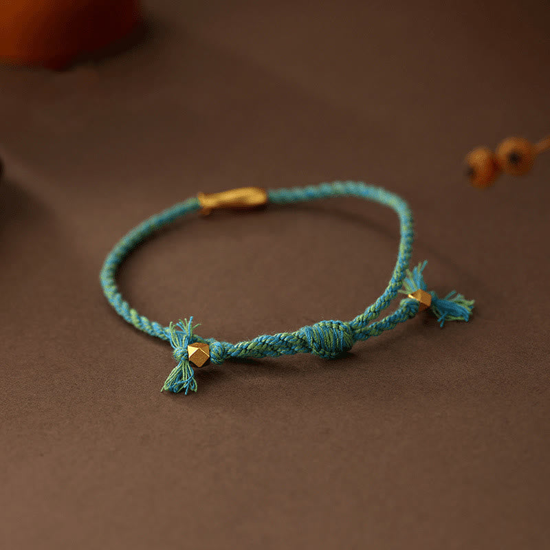 Pulsera de cuerda de cobre con Buddha Stones y pez koi de la suerte - image 3