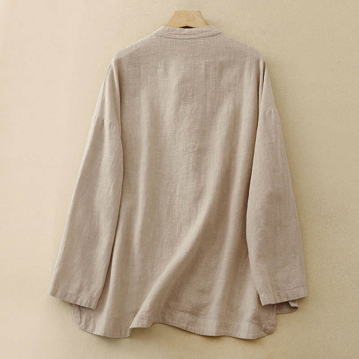 Ropa informal de algodón con botones y nudo chino artístico literario de Buddha Stones - image 1