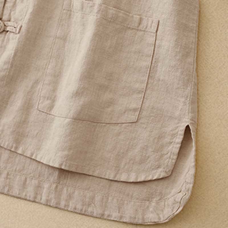 Ropa informal de algodón con botones y nudo chino artístico literario de Buddha Stones - image 5