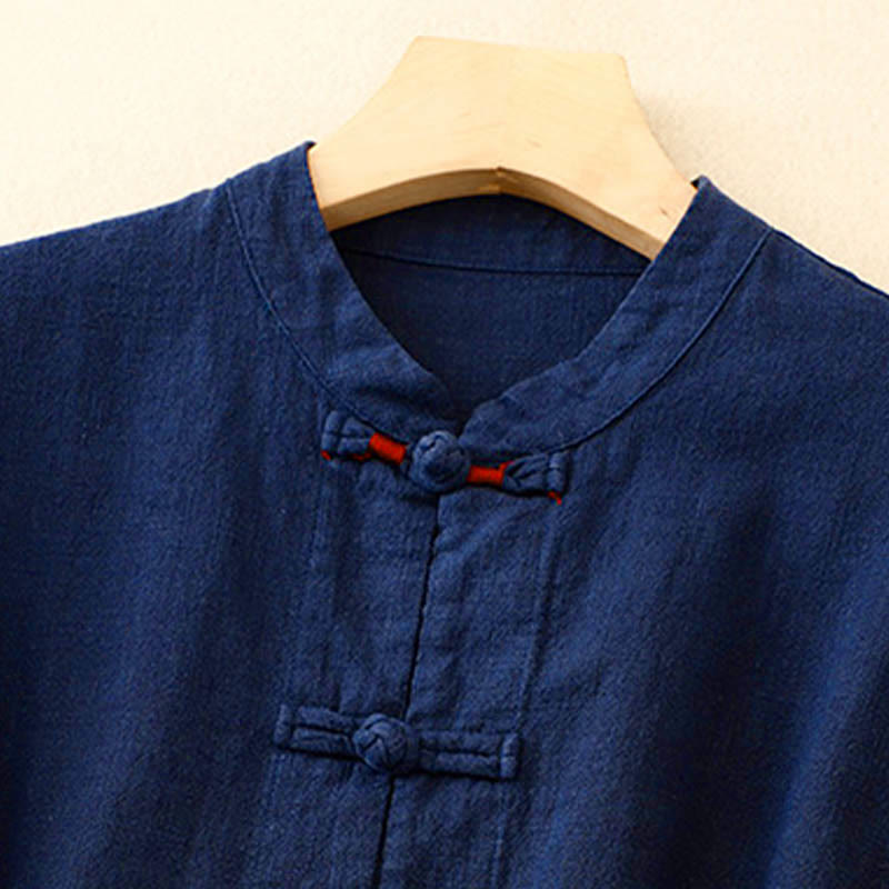 Ropa informal de algodón con botones y nudo chino artístico literario de Buddha Stones - image 10