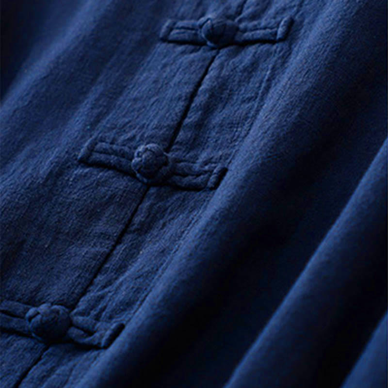 Ropa informal de algodón con botones y nudo chino artístico literario de Buddha Stones - image 11