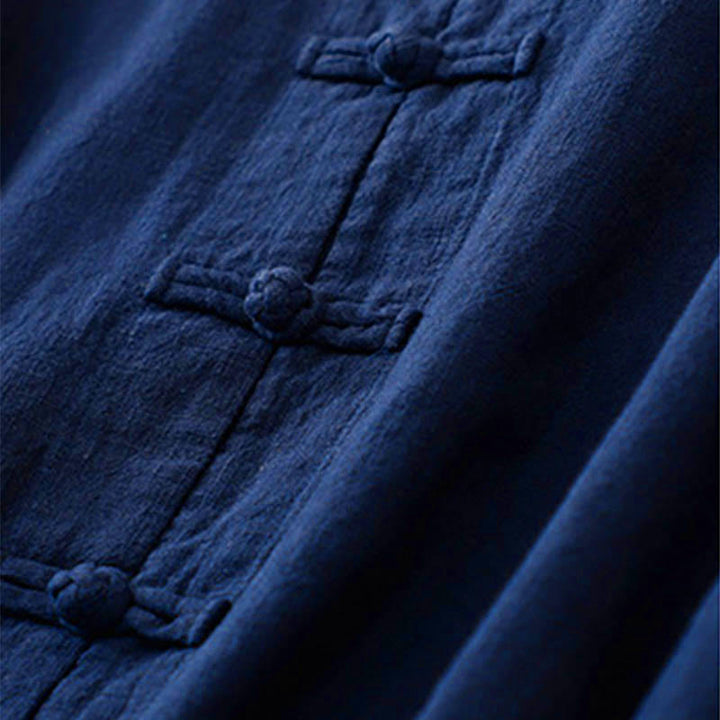 Ropa informal de algodón con botones y nudo chino artístico literario de Buddha Stones - image 11