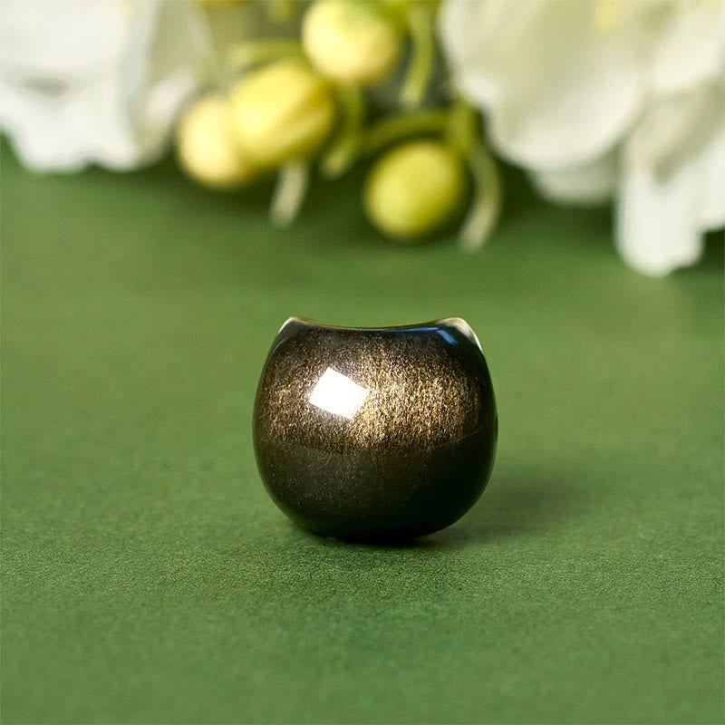 Pulsera relajante de obsidiana dorada con Buddha Stones en plata de ley 925 y brillo plateado. - image 15