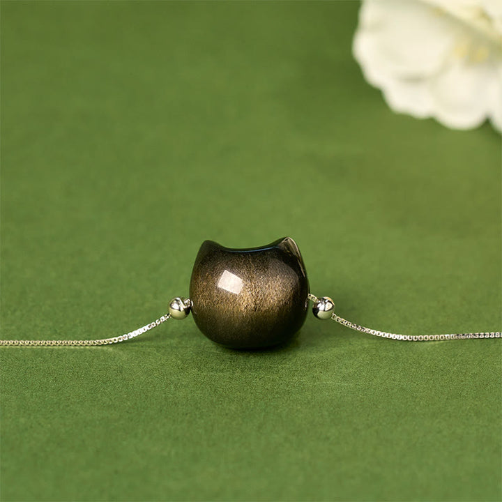 Pulsera relajante de obsidiana dorada con Buddha Stones en plata de ley 925 y brillo plateado. - image 11