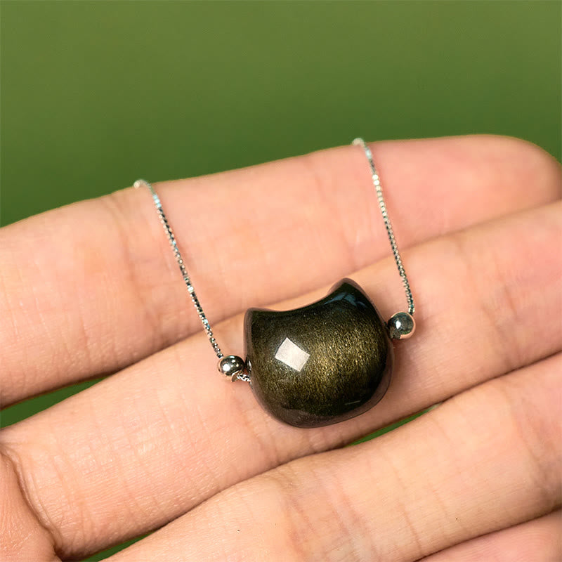 Pulsera relajante de obsidiana dorada con Buddha Stones en plata de ley 925 y brillo plateado. - image 12