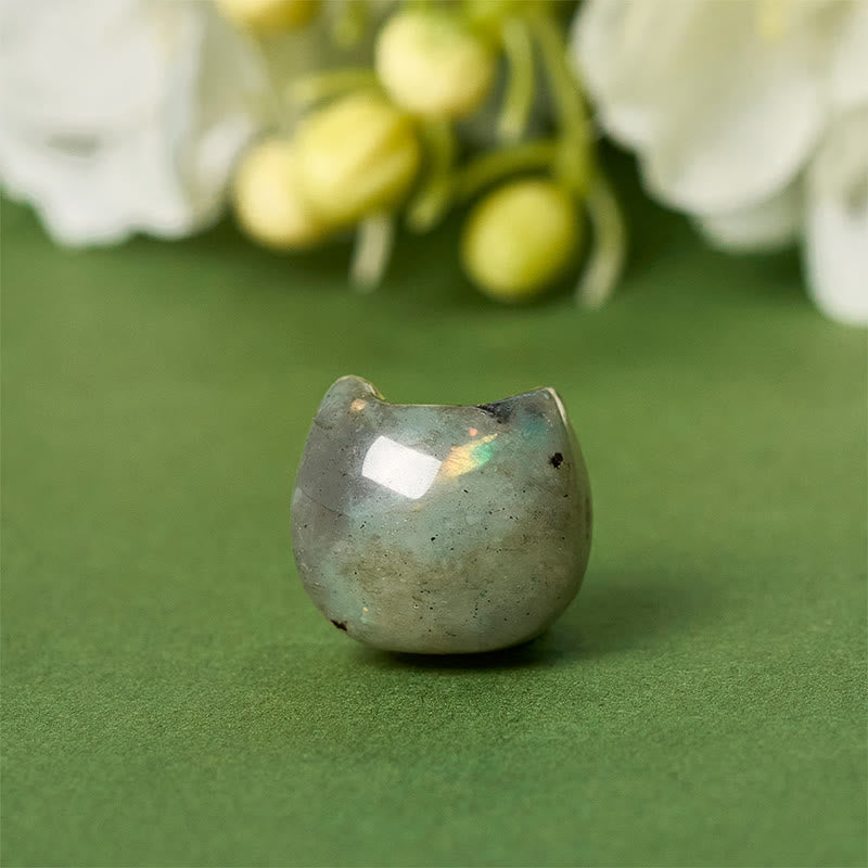 Pulsera curativa de labradorita natural con cabeza de gato sin rostro de Buddha Stones en plata de ley 925 - image 8