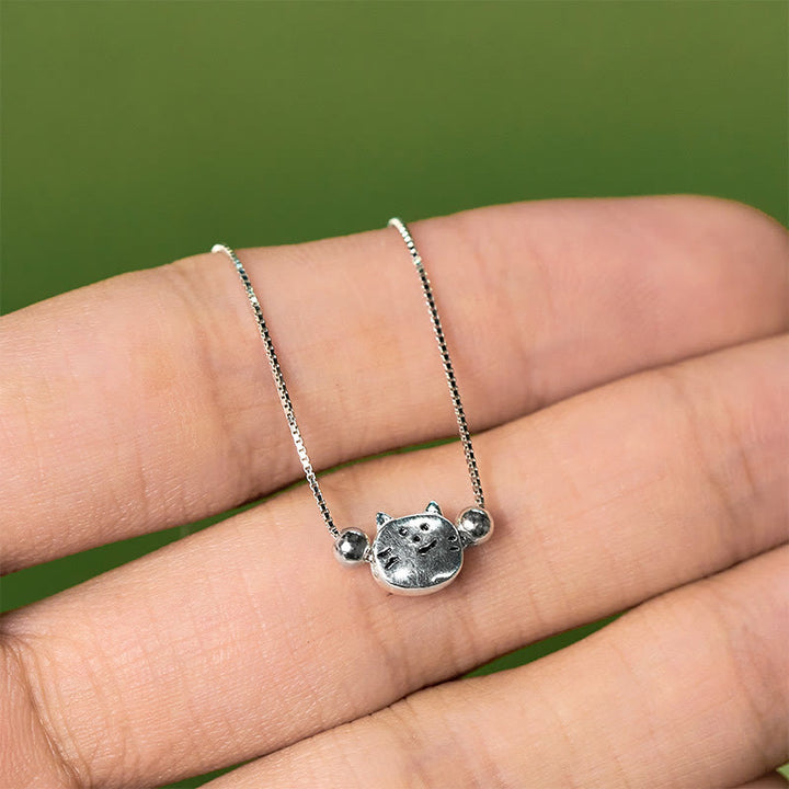 Pulsera de cadena con mini gato bendecido de plata de ley 925 con Buddha Stones - image 8