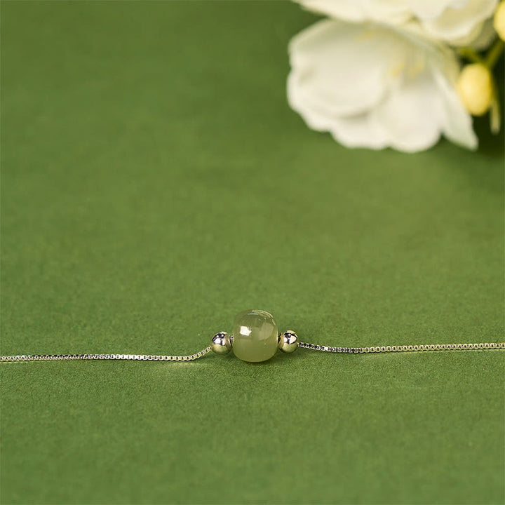 Pulsera de cadena con cuentas de jade natural de plata de ley 925 con Buddha Stones - image 11