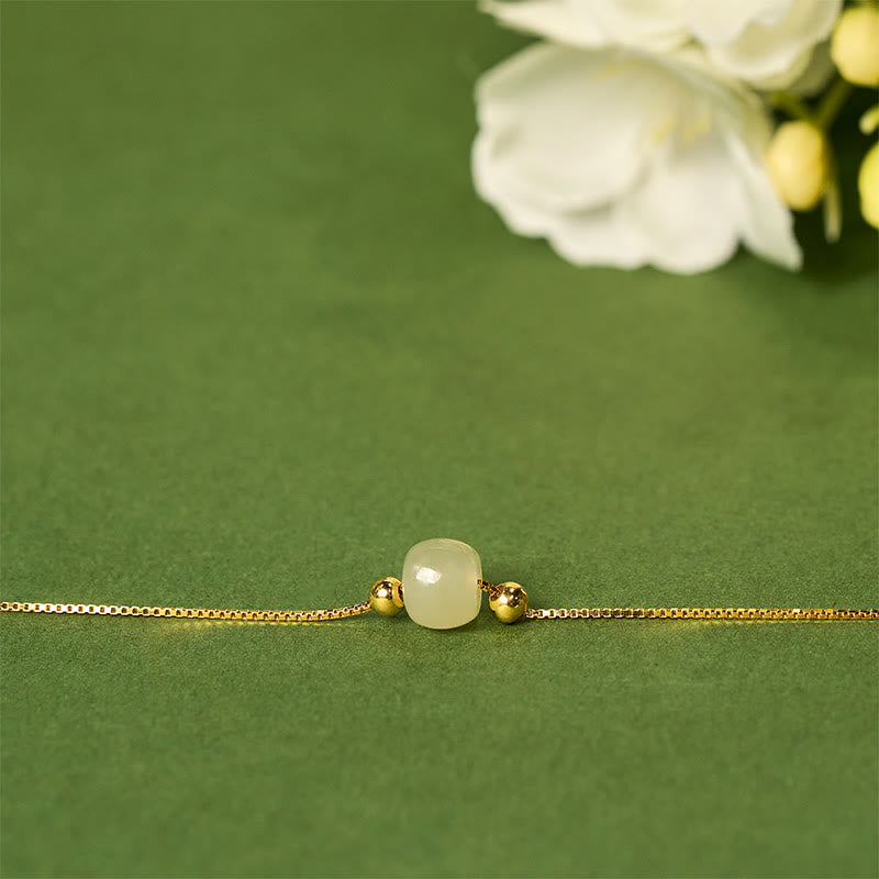 Pulsera de cadena con cuentas de jade natural de plata de ley 925 con Buddha Stones - image 15