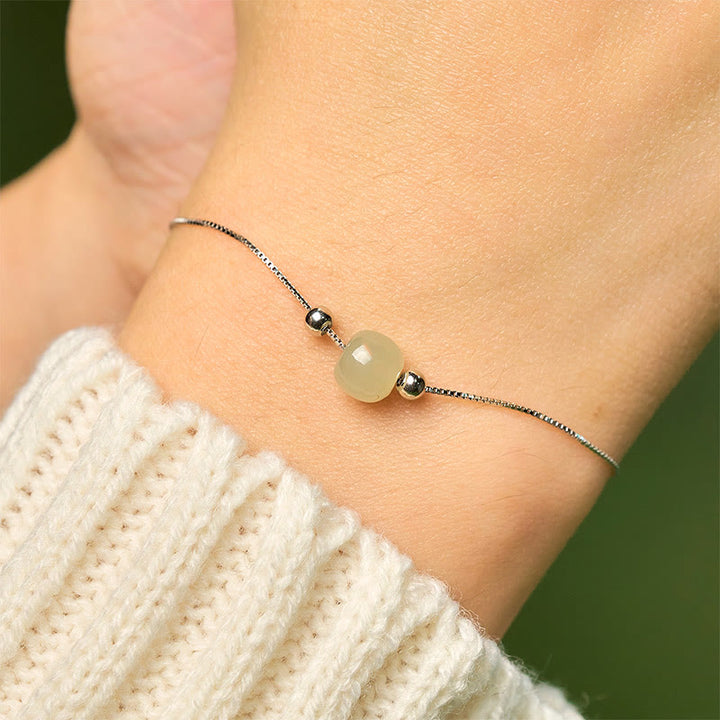 Pulsera de cadena con cuentas de jade natural de plata de ley 925 con Buddha Stones - image 22