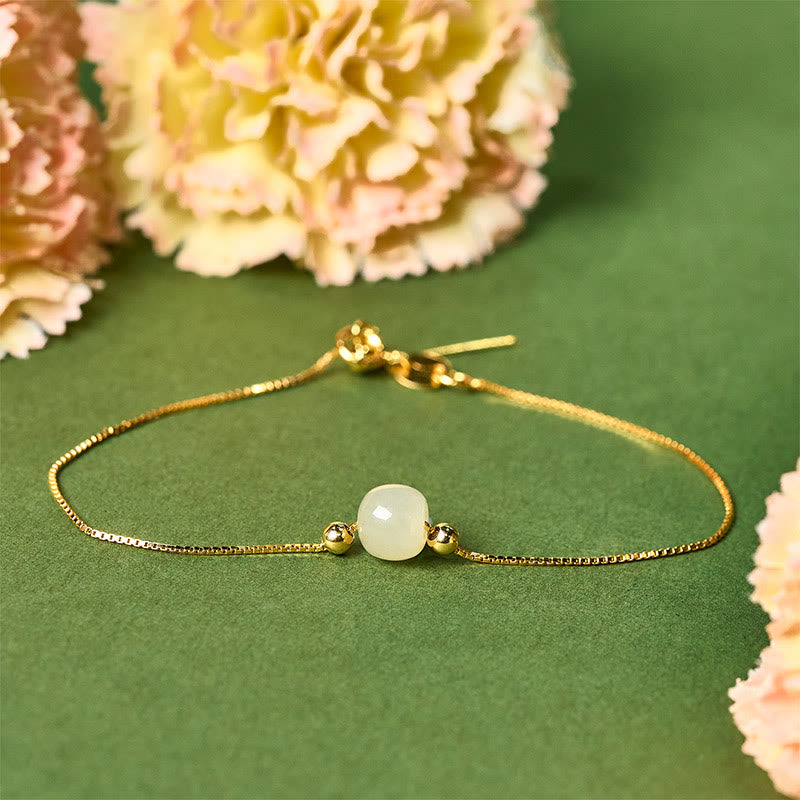 Pulsera de cadena con cuentas de jade natural de plata de ley 925 con Buddha Stones - image 14