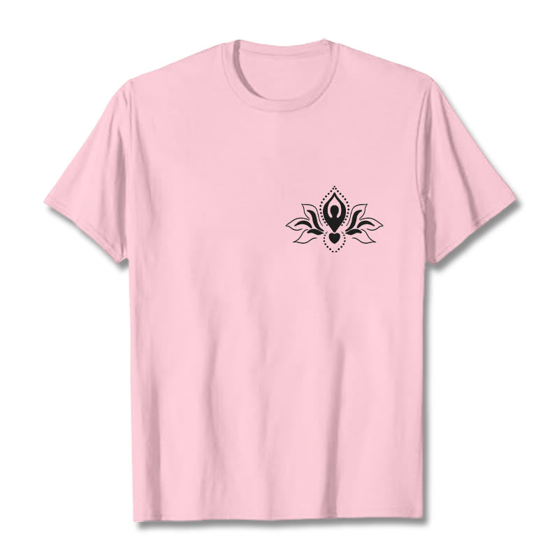 Camiseta con diseño de Buddha Stones de loto y meditación - Rosa claro - 2XL - image 13