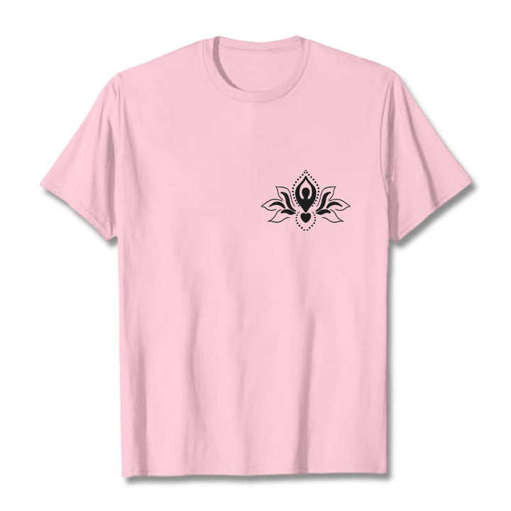 Camiseta con diseño de Buddha Stones de loto y meditación - Rosa claro - 2XL - image 13