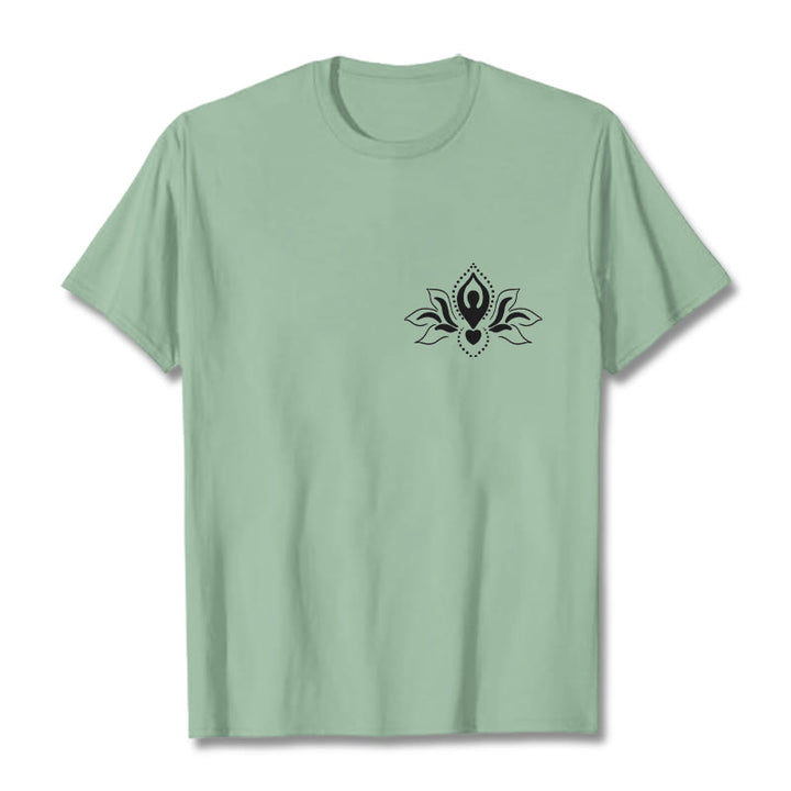 Camiseta con diseño de Buddha Stones de loto y meditación - Verde pálido - 2XL - image 15