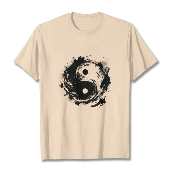 Camiseta con diseño de equilibrio y yin y yang con tinta de Buddha Stones - Sopa de mariscos - 2XL - image 9