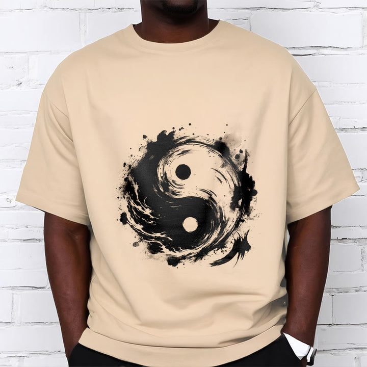 Camiseta con diseño de equilibrio y yin y yang con tinta de Buddha Stones - image 10