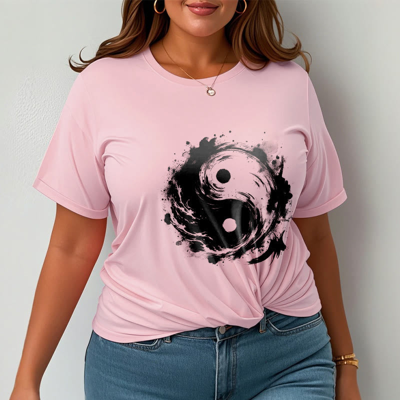 Camiseta con diseño de equilibrio y yin y yang con tinta de Buddha Stones - image 14
