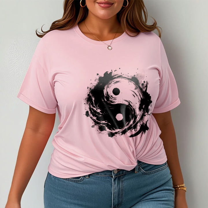 Camiseta con diseño de equilibrio y yin y yang con tinta de Buddha Stones - image 14