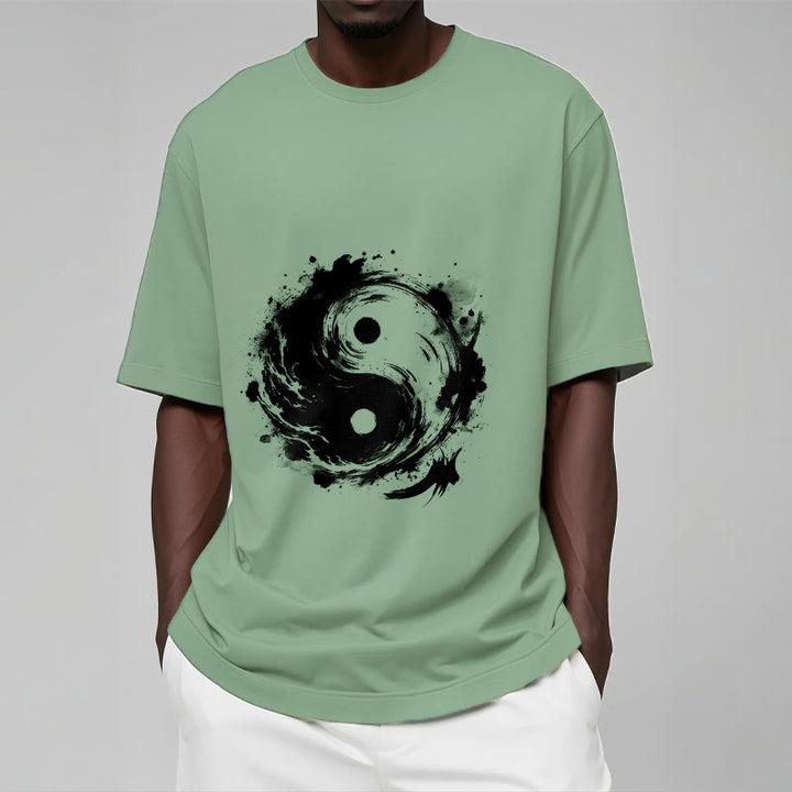 Camiseta con diseño de equilibrio y yin y yang con tinta de Buddha Stones - image 16
