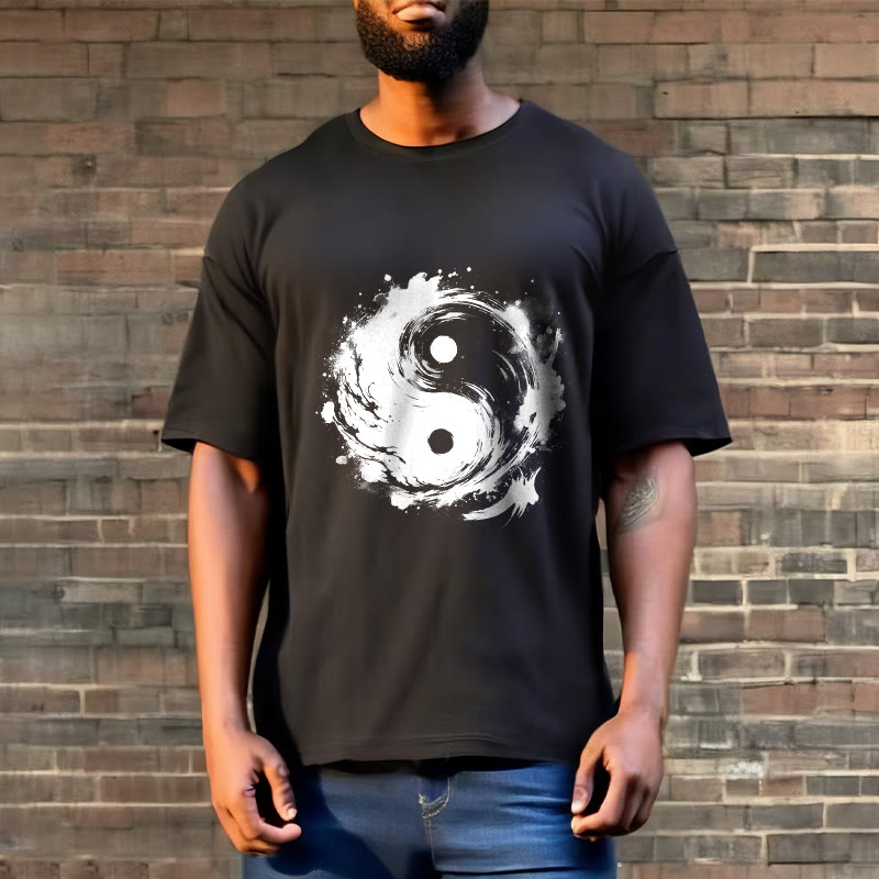 Camiseta con diseño de equilibrio y yin y yang con tinta de Buddha Stones - image 4