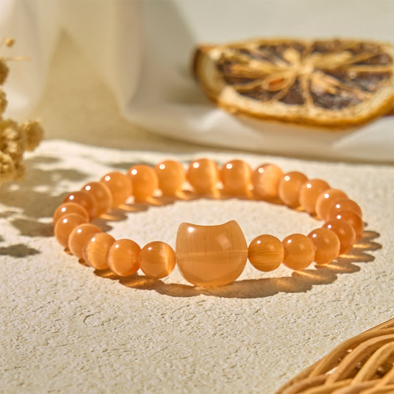 Pulsera de cuentas espirituales con cabeza de gato, ojo de gato rosa y ojo de gato blanco, Buddha Stones - image 18
