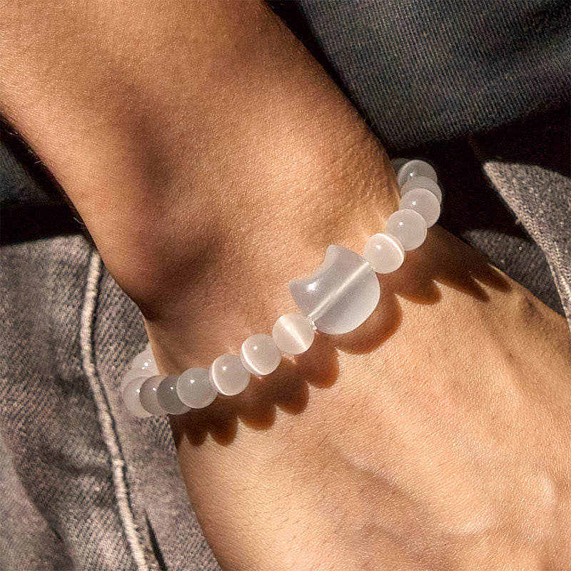 Pulsera de cuentas espirituales con cabeza de gato, ojo de gato rosa y ojo de gato blanco, Buddha Stones - image 13