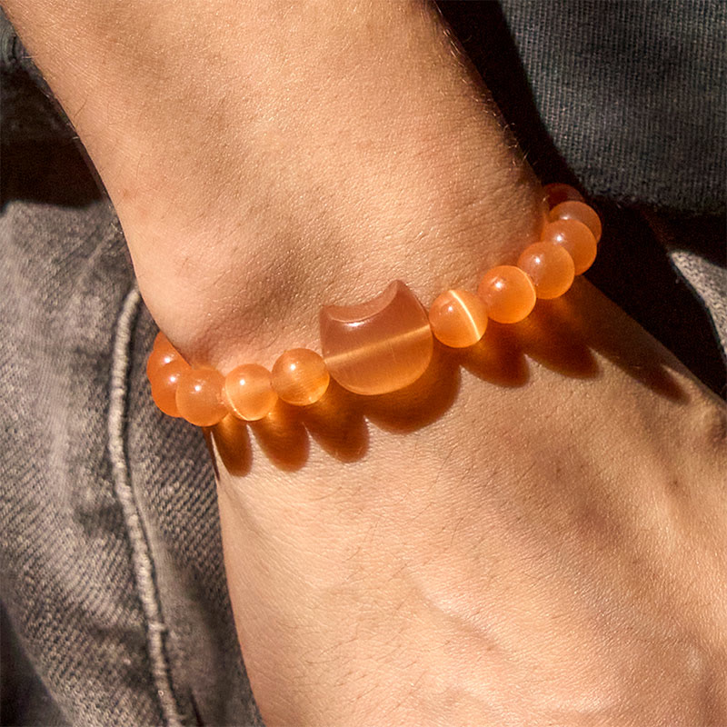 Pulsera de cuentas espirituales con cabeza de gato, ojo de gato rosa y ojo de gato blanco, Buddha Stones - image 21