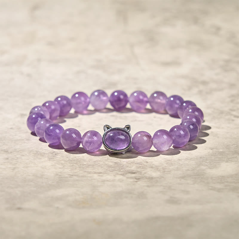 Pulsera curativa con cuentas de amatista natural y Buddha Stones - image 3