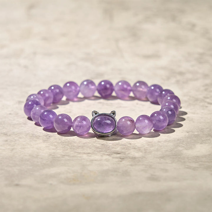 Pulsera curativa con cuentas de amatista natural y Buddha Stones - image 3