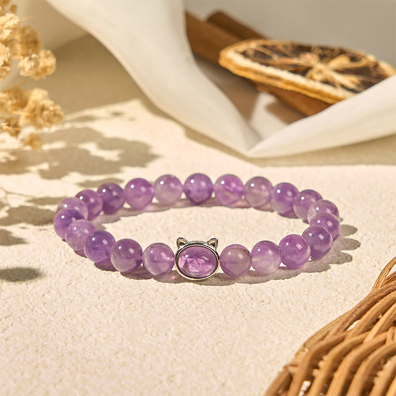 Pulsera curativa con cuentas de amatista natural y Buddha Stones - image 2
