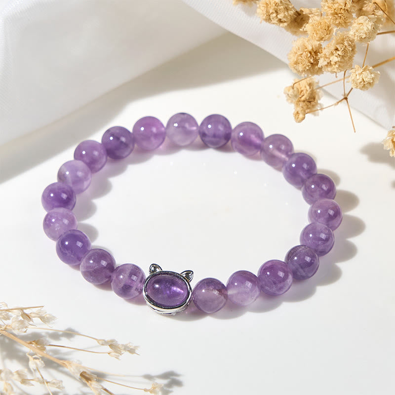 Pulsera curativa con cuentas de amatista natural y Buddha Stones - image 1