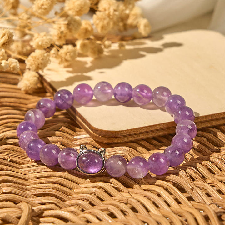 Pulsera curativa con cuentas de amatista natural y Buddha Stones - image 5