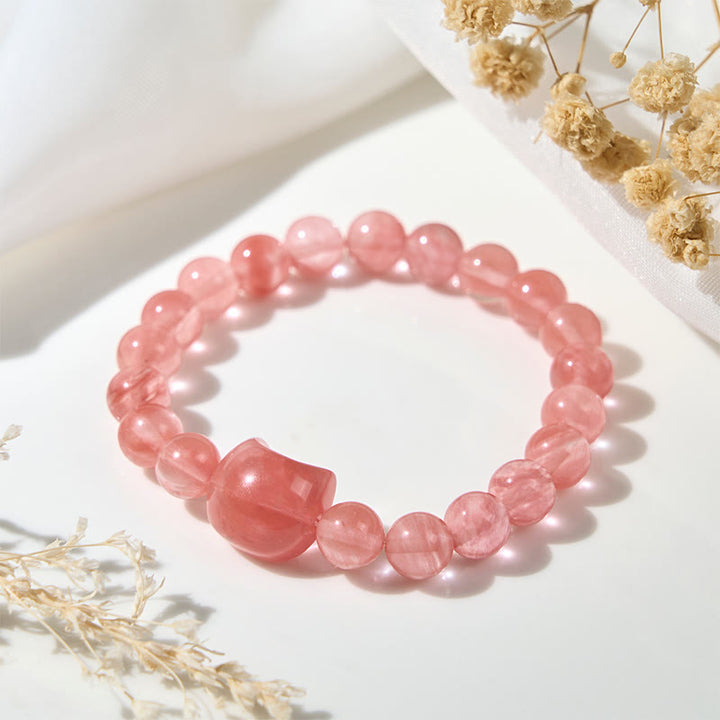 Pulsera de cuentas espirituales de ágata roja con cabeza de gato y Buddha Stones - image 3