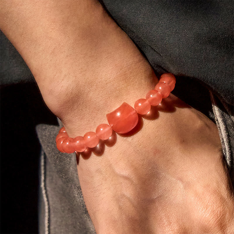 Pulsera de cuentas espirituales de ágata roja con cabeza de gato y Buddha Stones - image 6