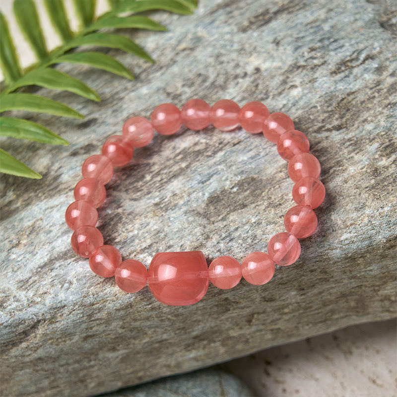 Pulsera de cuentas espirituales de ágata roja con cabeza de gato y Buddha Stones - image 5