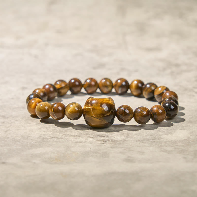 Pulsera de cuentas de energía de ojo de tigre y gato con Buddha Stones - image 4
