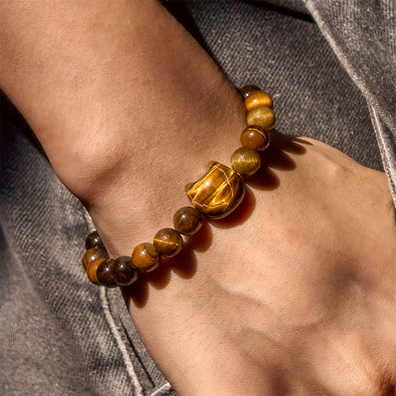 Pulsera de cuentas de energía de ojo de tigre y gato con Buddha Stones - image 6