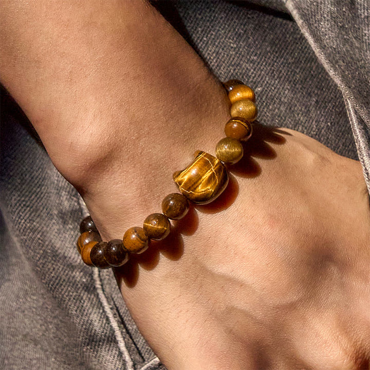 Pulsera de cuentas de energía de ojo de tigre y gato con Buddha Stones - image 6