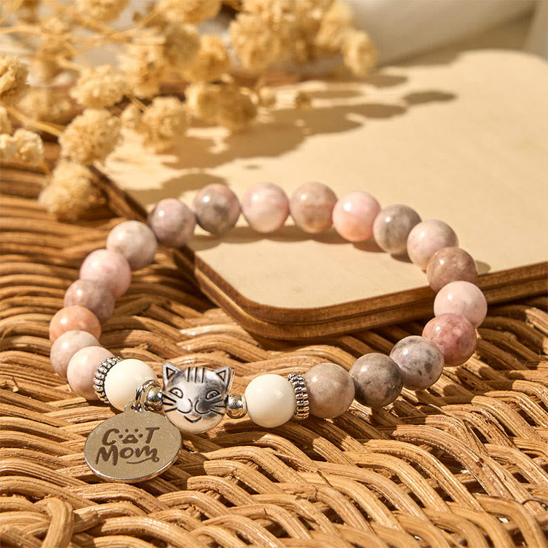 Pulsera protectora de jaspe cebra con diseño de cabeza de gato y Buddha Stones - image 4