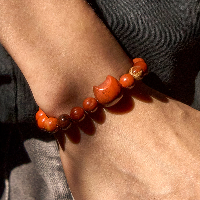 Pulsera de la suerte con diseño de cabeza de gato sin rostro y turquesa roja con Buddha Stones - image 9