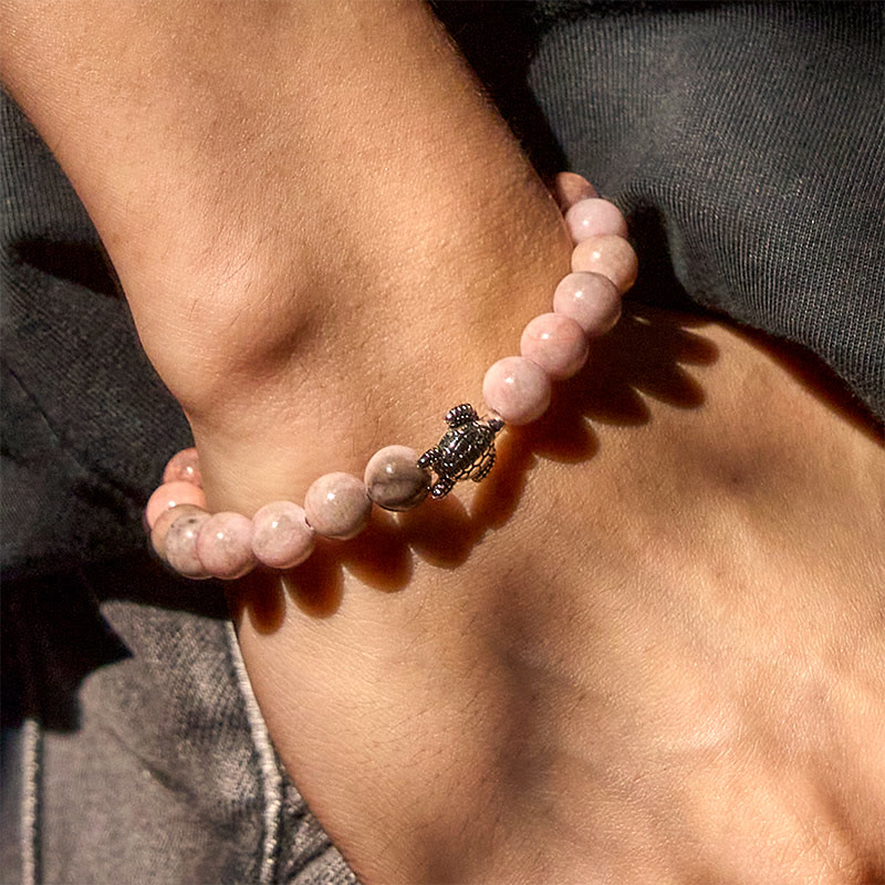 Pulsera protectora de jaspe cebra con diseño de tortuga y Buddha Stones - image 7