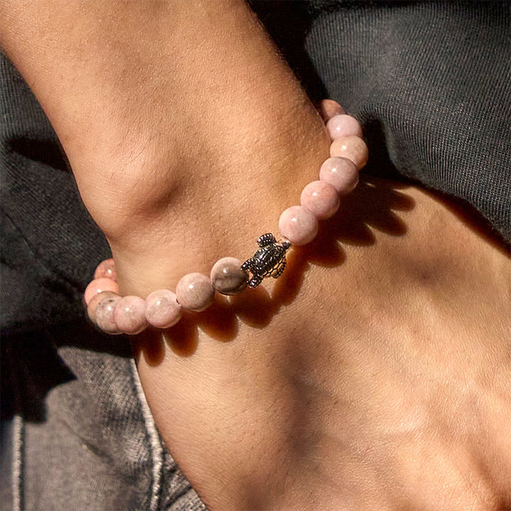 Pulsera protectora de jaspe cebra con diseño de tortuga y Buddha Stones - image 7