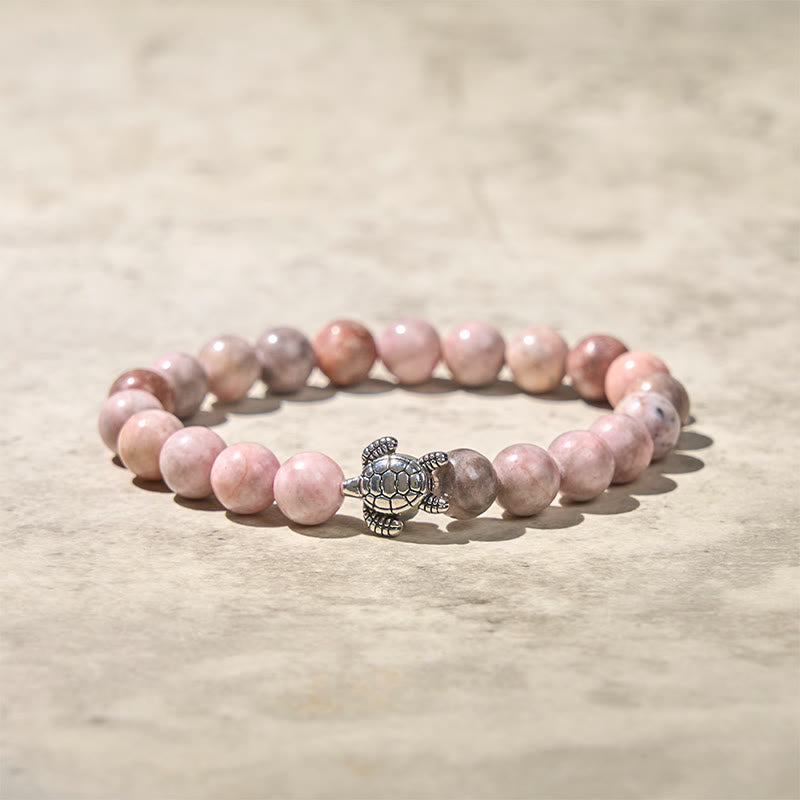 Pulsera protectora de jaspe cebra con diseño de tortuga y Buddha Stones - image 5